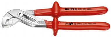 Alligator® Tenaza para bombas de agua aislados por inmersión en plástico reforzado, según norma VDE cromado 250 mm KNIPEX8807250