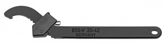 Adjustable Hook Wrench with Nose, 20-42 mm ELORA-890-V 20-42 