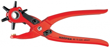 Revolving Punch Pliers red powder-coated 220 mm 