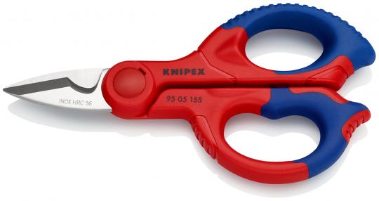 Electricians' Shears with multi-component grips, fibreglass-reinforced 155 mm 