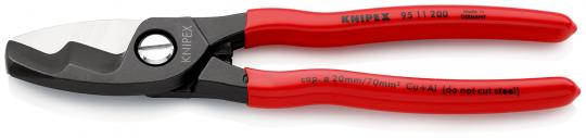 Cable Shears with twin cutting edge plastic coated burnished 200 mm 