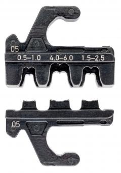 Crimping dies for non-insulated open plug type connectors (plug width 4.8 + 6.3 mm) 