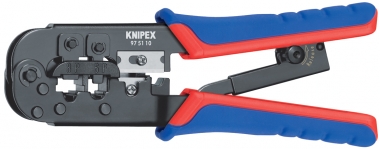 Crimping Pliers for Western plugs with multi-component grips burnished 190 mm KNIPEX975110