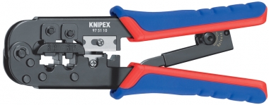 Crimpzange für Westernstecker mit Mehrkomponenten-Hüllen brüniert 190 mm KNIPEX975110