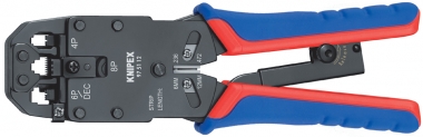 Crimping Pliers for Western plugs with multi-component grips burnished 