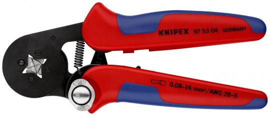 Self-Adjusting Crimping Pliers for wire ferrules with lateral access with multi-component grips burnished 180 mm 