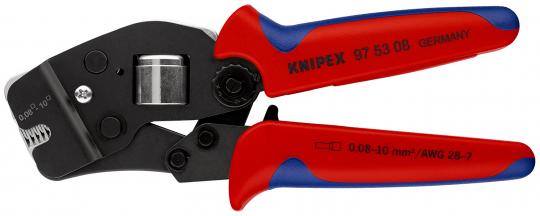 Self-Adjusting Crimping Pliers for wire ferrules with front loading with multi-component grips burnished 190 mm 