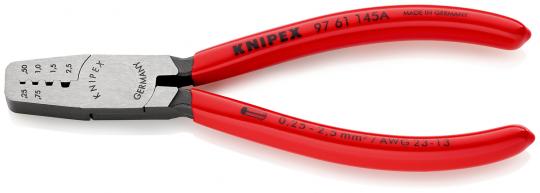 Crimping Pliers for wire ferrules plastic coated 145 mm 