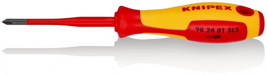 (Slim) PlusMinus screwdriver Phillips® insulating multi-component handle, VDE-tested burnished 