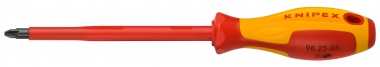 Schraubendreher für Kreuzschlitzschrauben Pozidriv® isolierender Mehrkomponenten-Griff, VDE-geprüft brüniert 270 mm KNIPEX982503