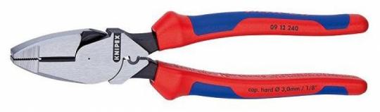 Kraft-Kombizange "Lineman's Pliers" amerikanisches Modell mit Mehrkomponenten-Hüllen schwarz atramentiert 240 mm 