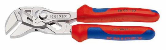 Tenaza llave Alicate y llave en una sola herramienta con fundas multicomponentes cromado 150 mm KNIPEX8605150