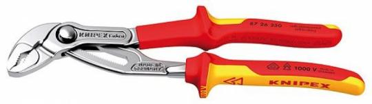 Cobra® VDE Hightech Water Pump Pliers, insulated insulated with multi-component grips, VDE-tested chrome plated 250 mm 