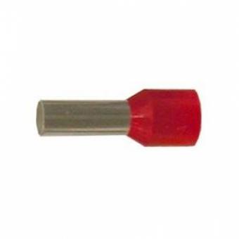 Terminales de cable gemelos TWF 10/14 DIN, rojo 100pcs. 