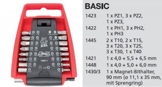 BitClip XXL, Bit-Satz, Phillips + Pozidriv + TORX, 31-teilig 