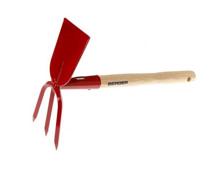 Kleinhacke mit Holzgriff, jäten und hacken, rot, Arbeitsbreite 7 cm, Länge 30 cm 