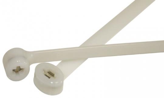 Cable tie with stainless steel tongue made of premium polyamide, natural, 100 x 2.5 mm, 100 pieces 