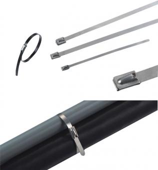 Stainless Steel Cable Tie Ball-Lock 450 mm x 7,5 mm without coating, 100 pcs. 