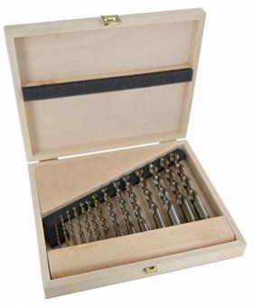 FAMAG Machine Drill w. brad point a. cutting lips, HSS, 10 pcs. In wooden case 