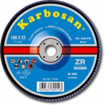 Lamellenscheibe für Stahl und Inox/schräg, 125x22, Karbosan 