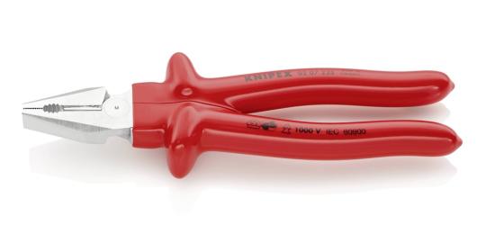 High Leverage Combination Pliers with dipped insulation, VDE-tested chrome plated 225 mm 