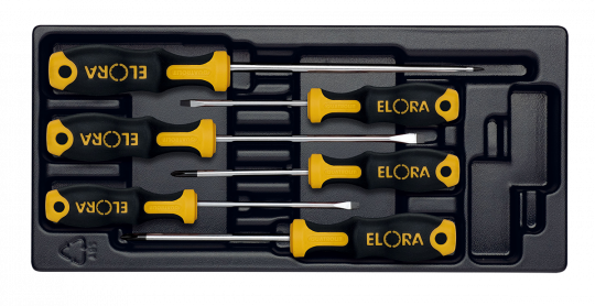 QUATROLIT® 2C-Screwdriver-Set, 6-pcs., ELORA-MS-38 