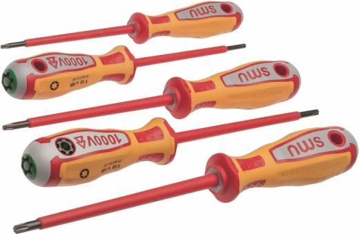 NWS 096T-6 VDE Juego de destornilladores Torx, 6 piezas, TX10, TX15, TX20, TX25, TX30, broca de sistema 