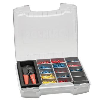 Crimp-Hebelzange und Kabelverbinder-Sortiment in Sortimo I-BOXX 