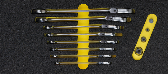 Combination Spanner Set with Joint-Ring Ratchet, 12-pcs., ELORA-OMS-32 