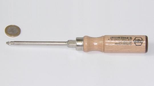 Phillips-Schraubendreher mit Holzgriff und Lederkappe, PH2x100 