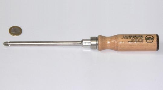 Phillips-Schraubendreher mit Holzgriff und Lederkappe, PH3x150 