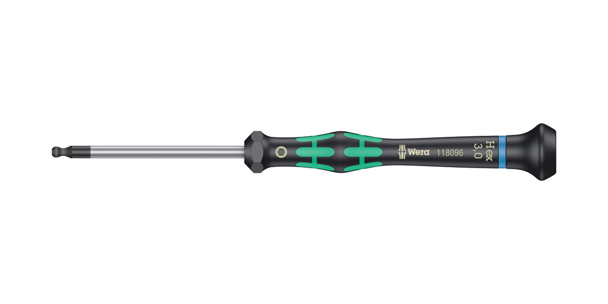 2052 Ball end hexagon screwdriver for electronic applications 1 8